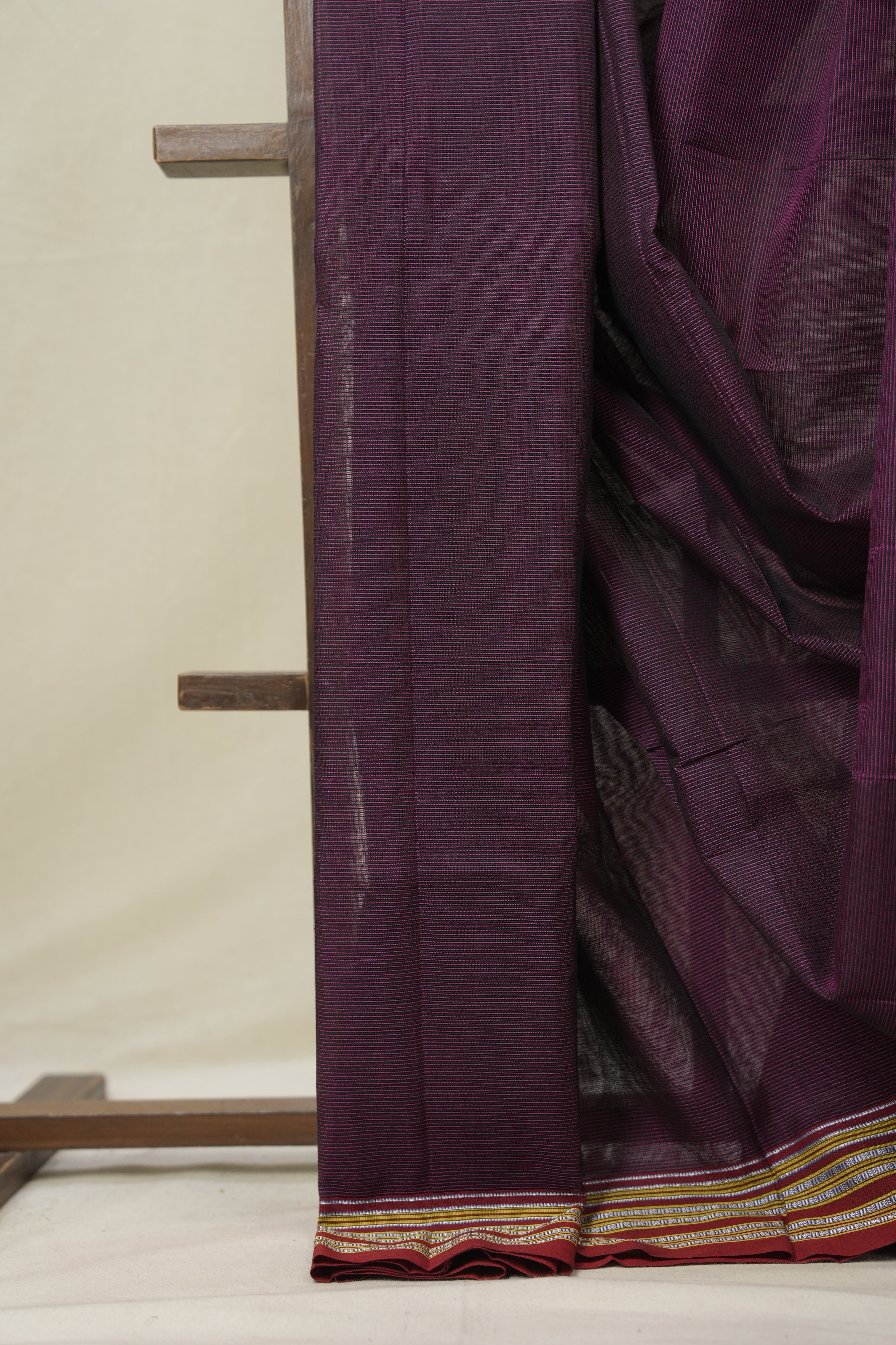 Purple Cotton Ilkal Saree - SRPCIS876