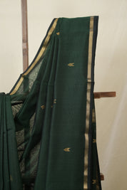 Dark Green Maheshwari Saree - SRDGMS1098