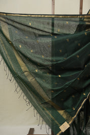 Dark Green Maheshwari Saree - SRDGMS1098