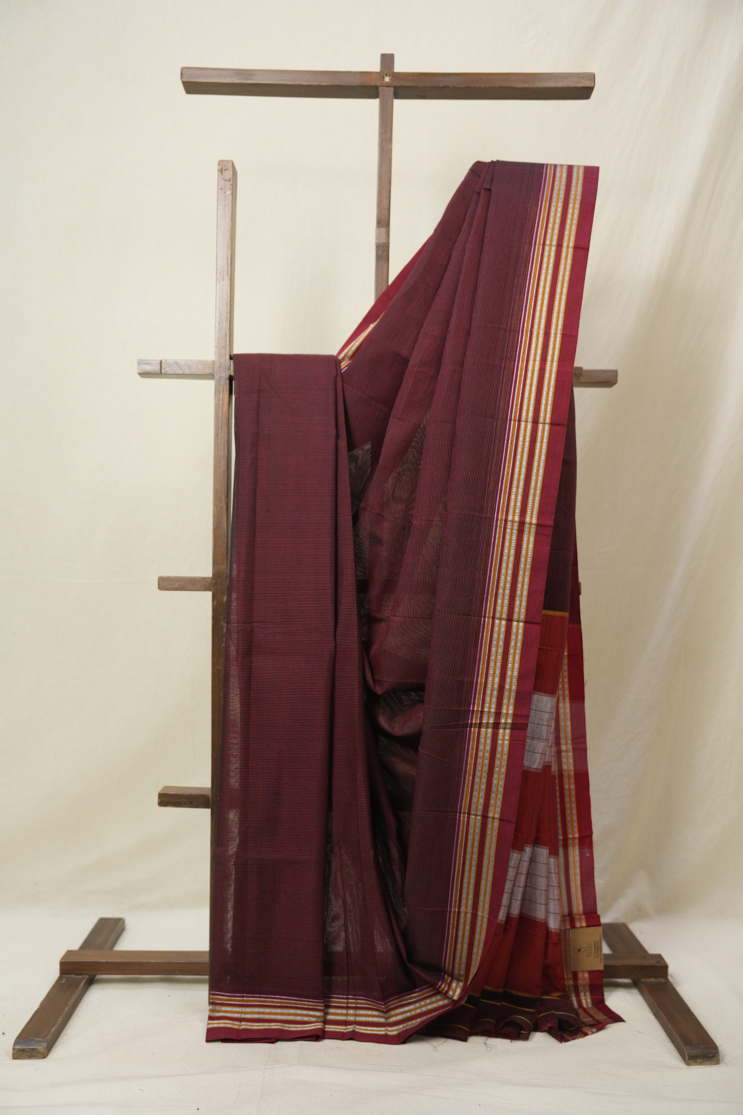 Maroon Cotton Ilkal Saree - SRMCIS879
