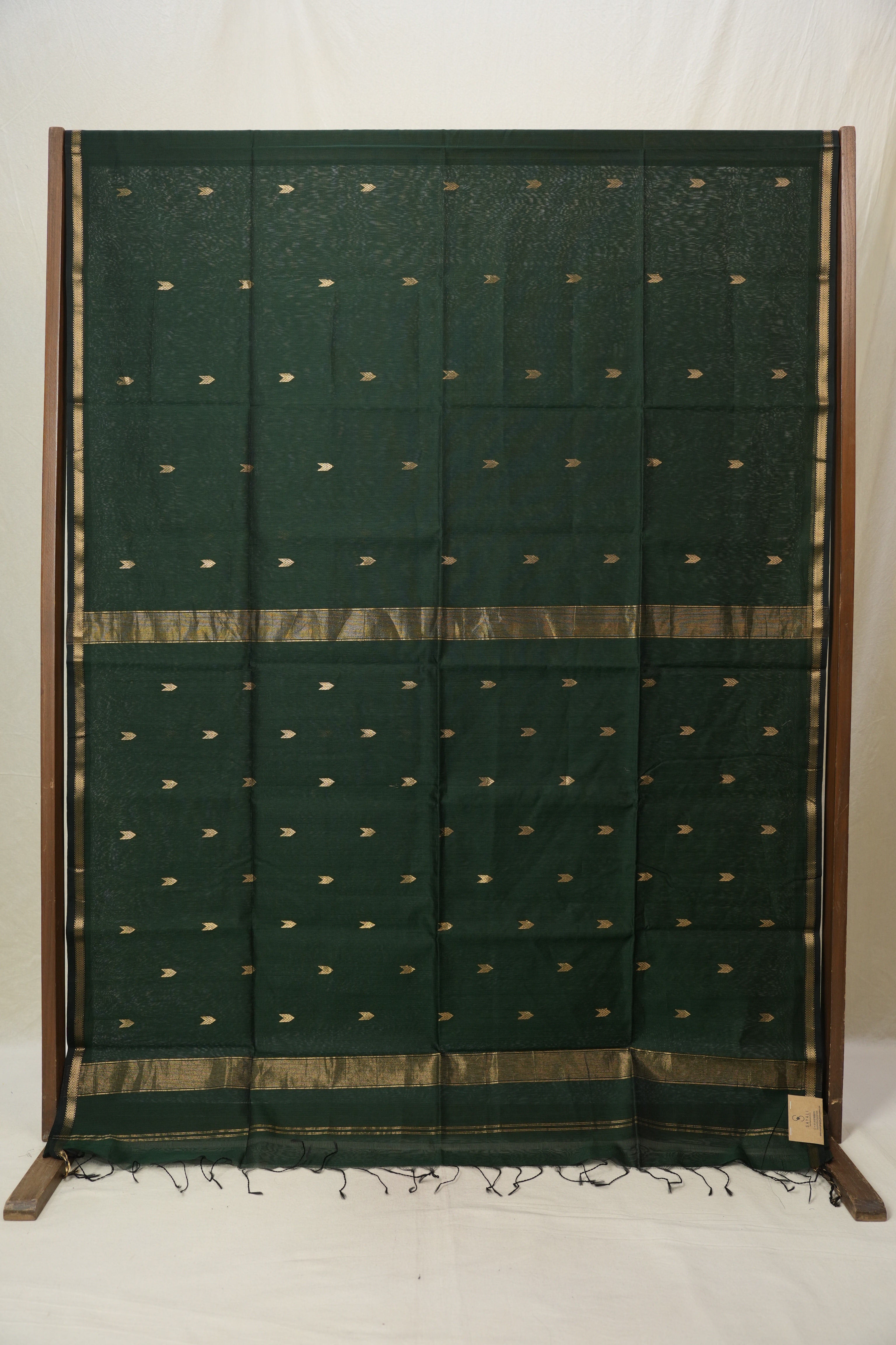 Dark Green Maheshwari Saree - SRDGMS1098