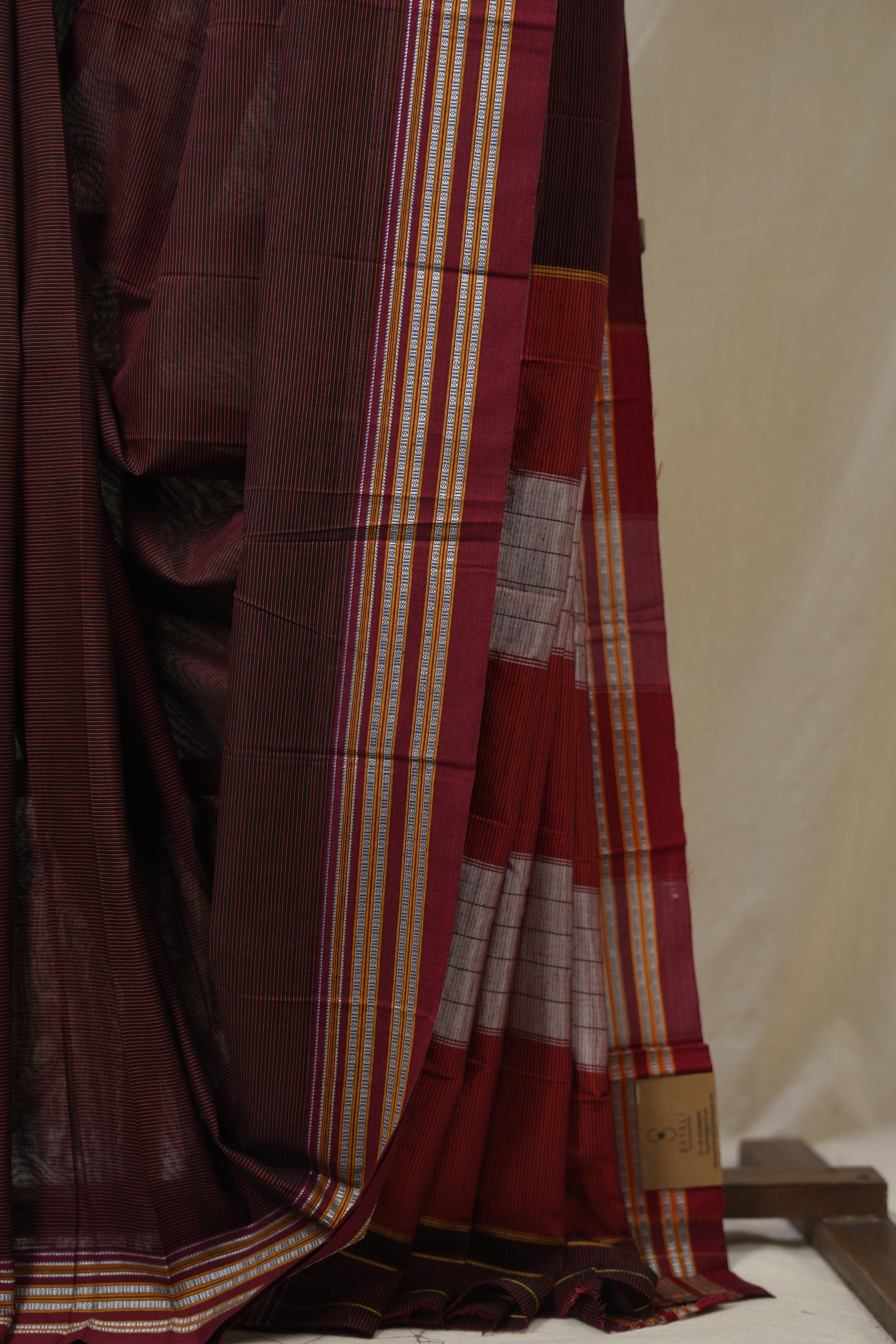 Maroon Cotton Ilkal Saree - SRMCIS879