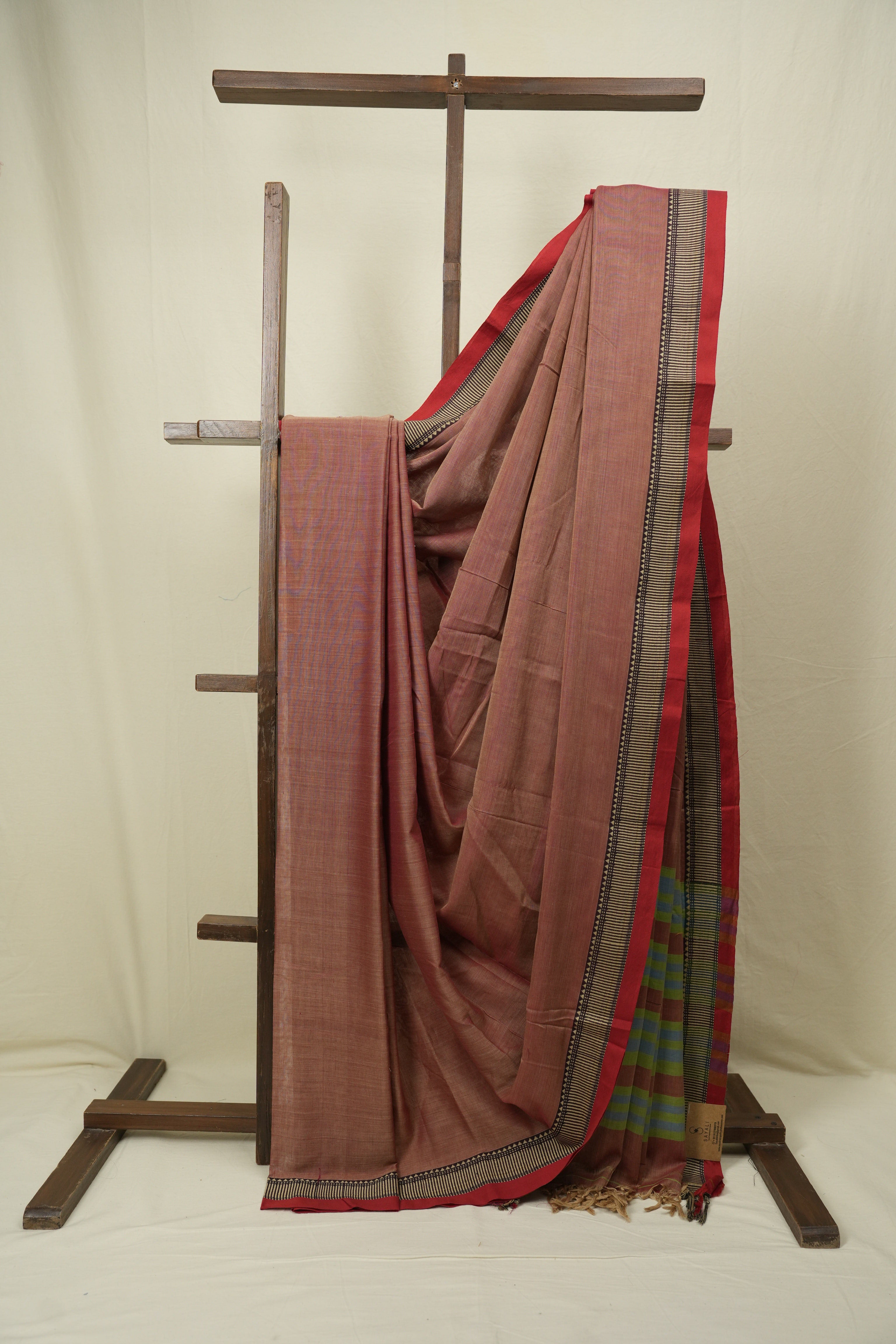 Brick Narayan Peth Cotton Saree - SRBNPCS97