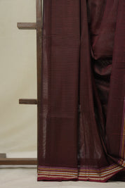 Maroon Cotton Ilkal Saree - SRMCIS879