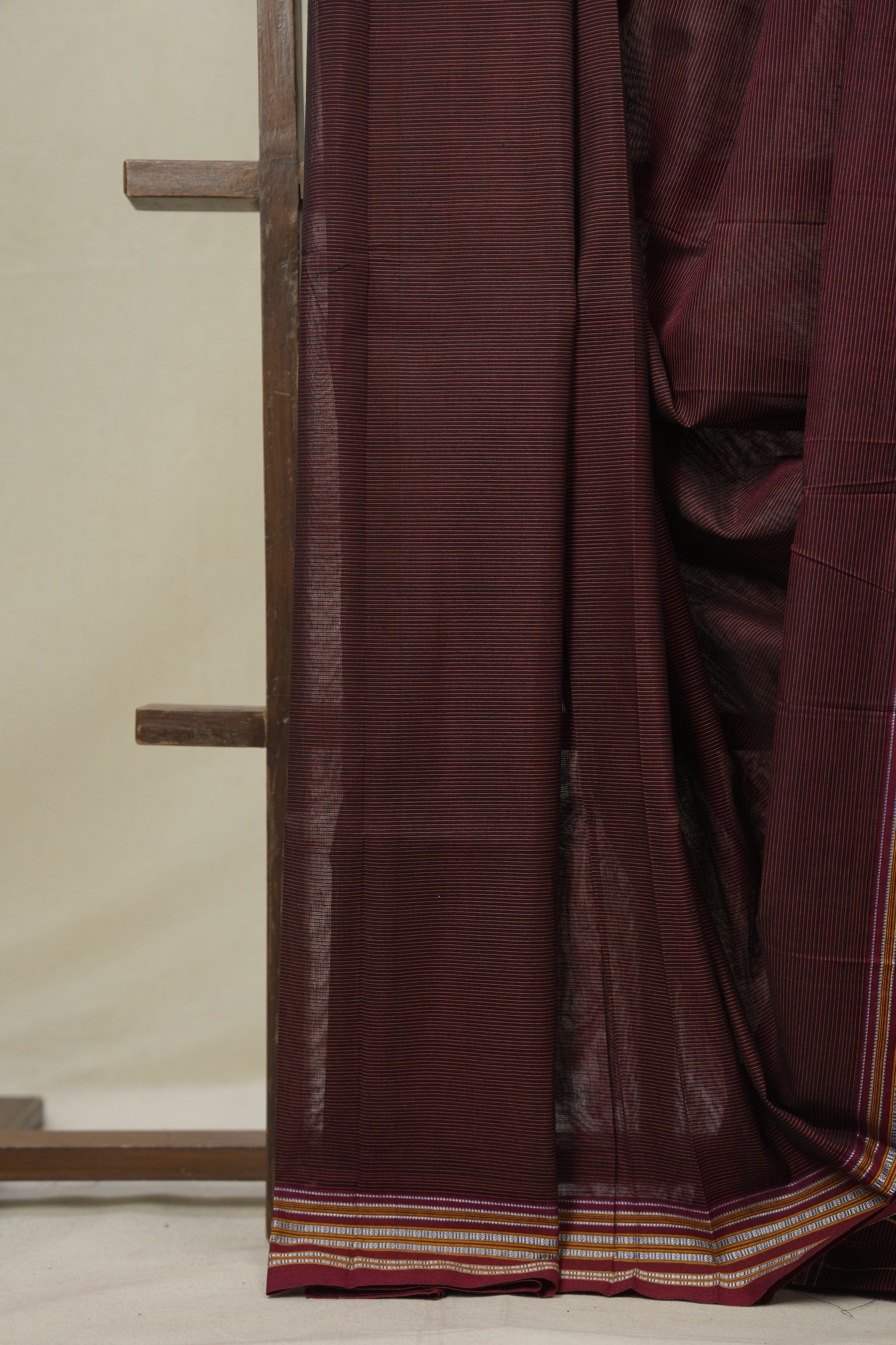 Maroon Cotton Ilkal Saree - SRMCIS879