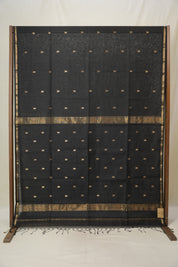 Black Maheshwari Saree - SRBMS1097