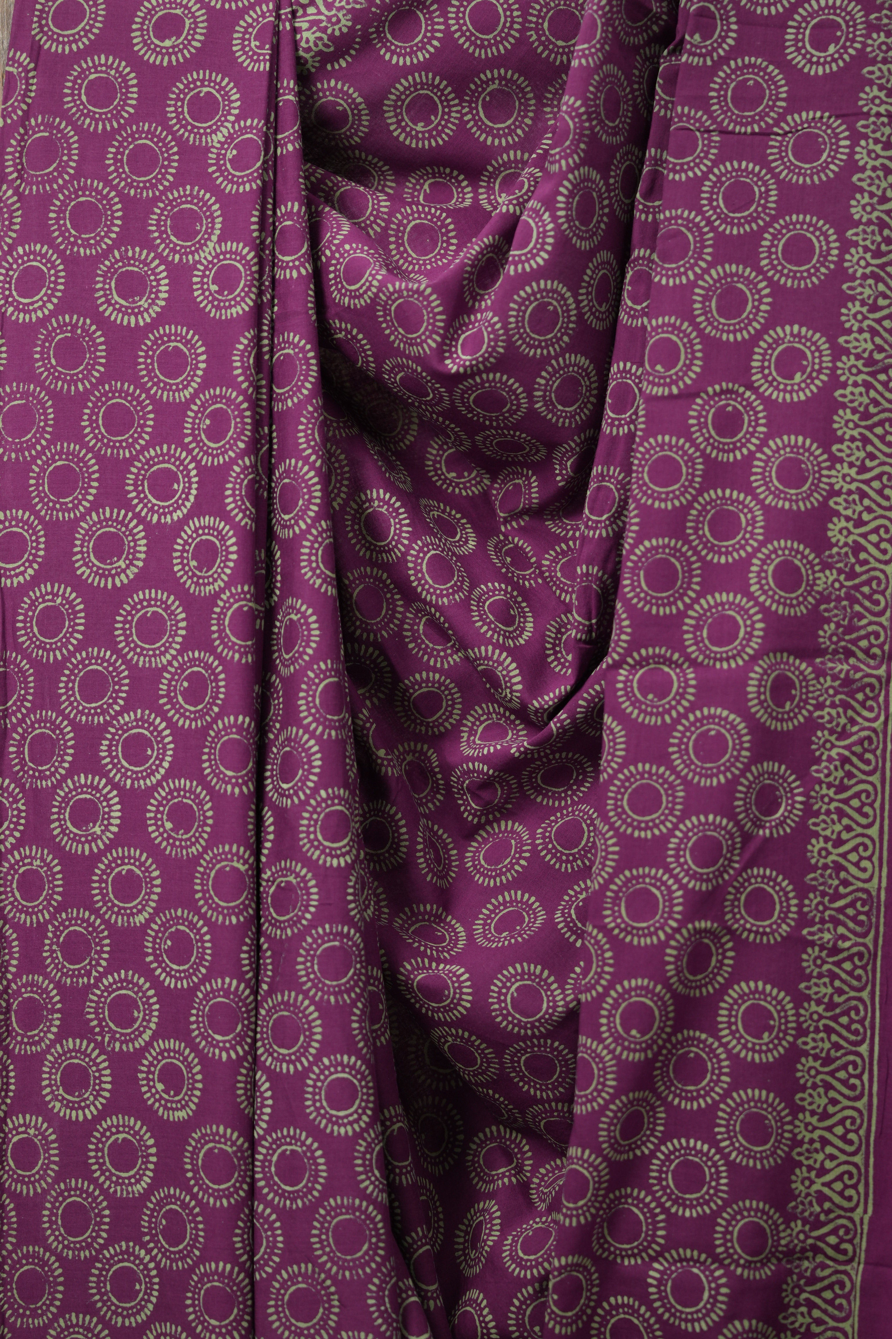 Magenta HBP Cotton Saree - SRMCS3063