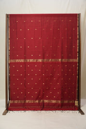 Maroon Maheshwari Saree - SRMMS1095