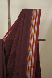 Maroon Cotton Ilkal Saree - SRMCIS879