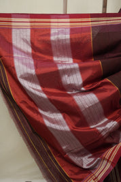 Maroon Cotton Ilkal Saree - SRMCIS879