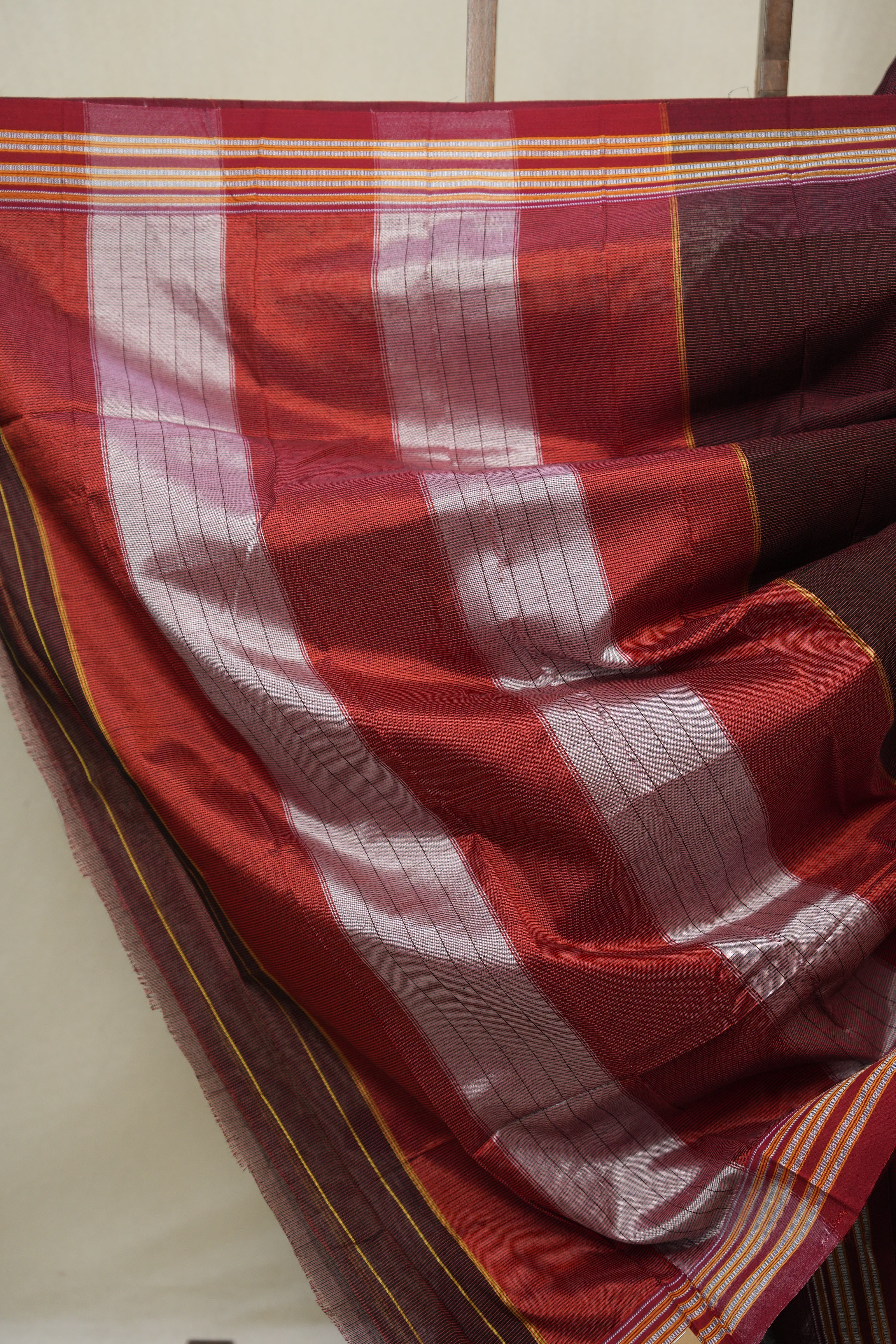 Maroon Cotton Ilkal Saree - SRMCIS879