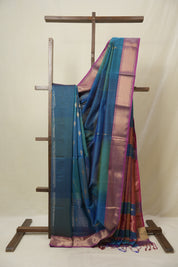 Blue Maheshwari Saree - SRBMS1117