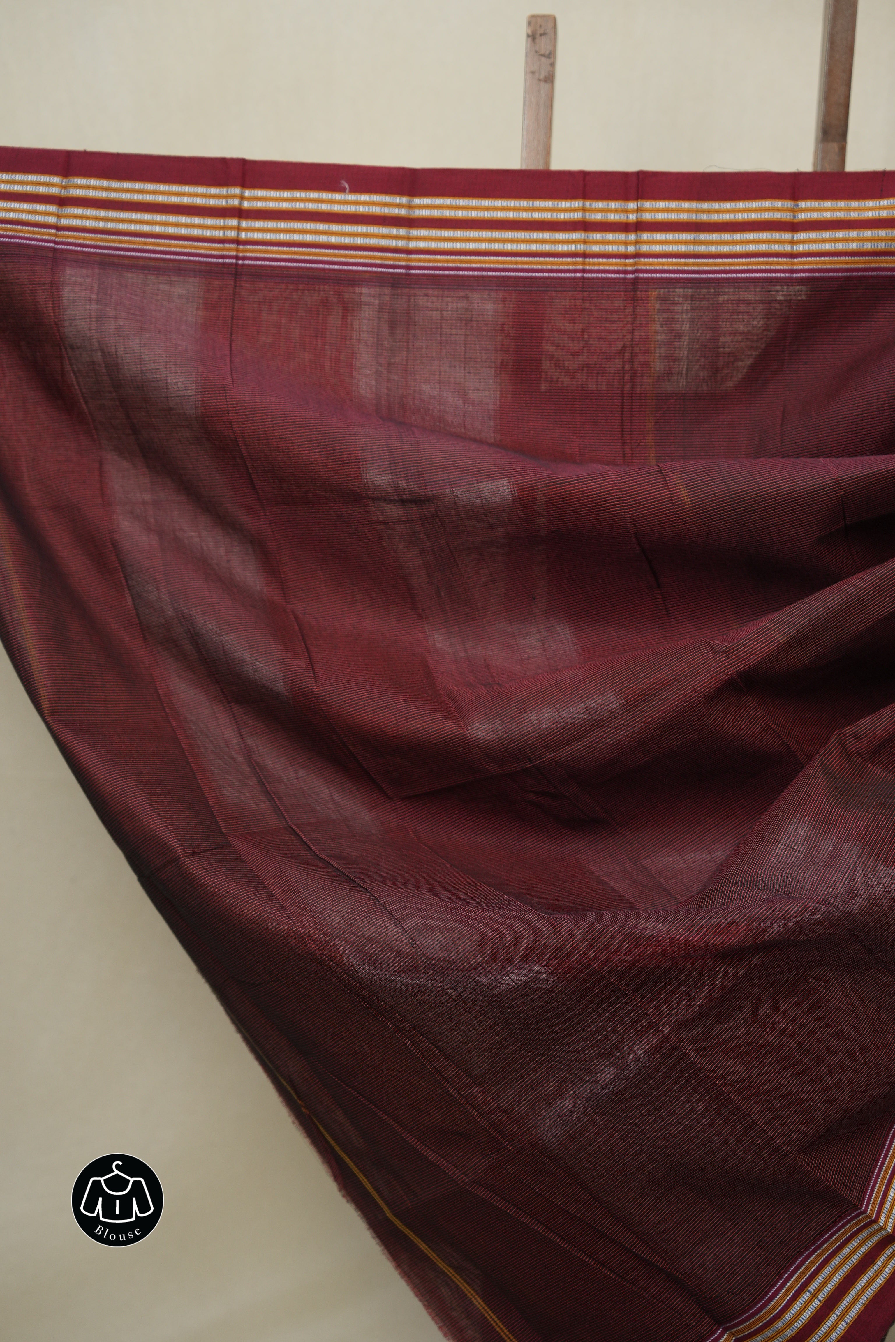Maroon Cotton Ilkal Saree - SRMCIS879