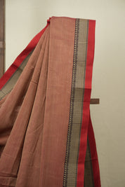 Brick Narayan Peth Cotton Saree - SRBNPCS97