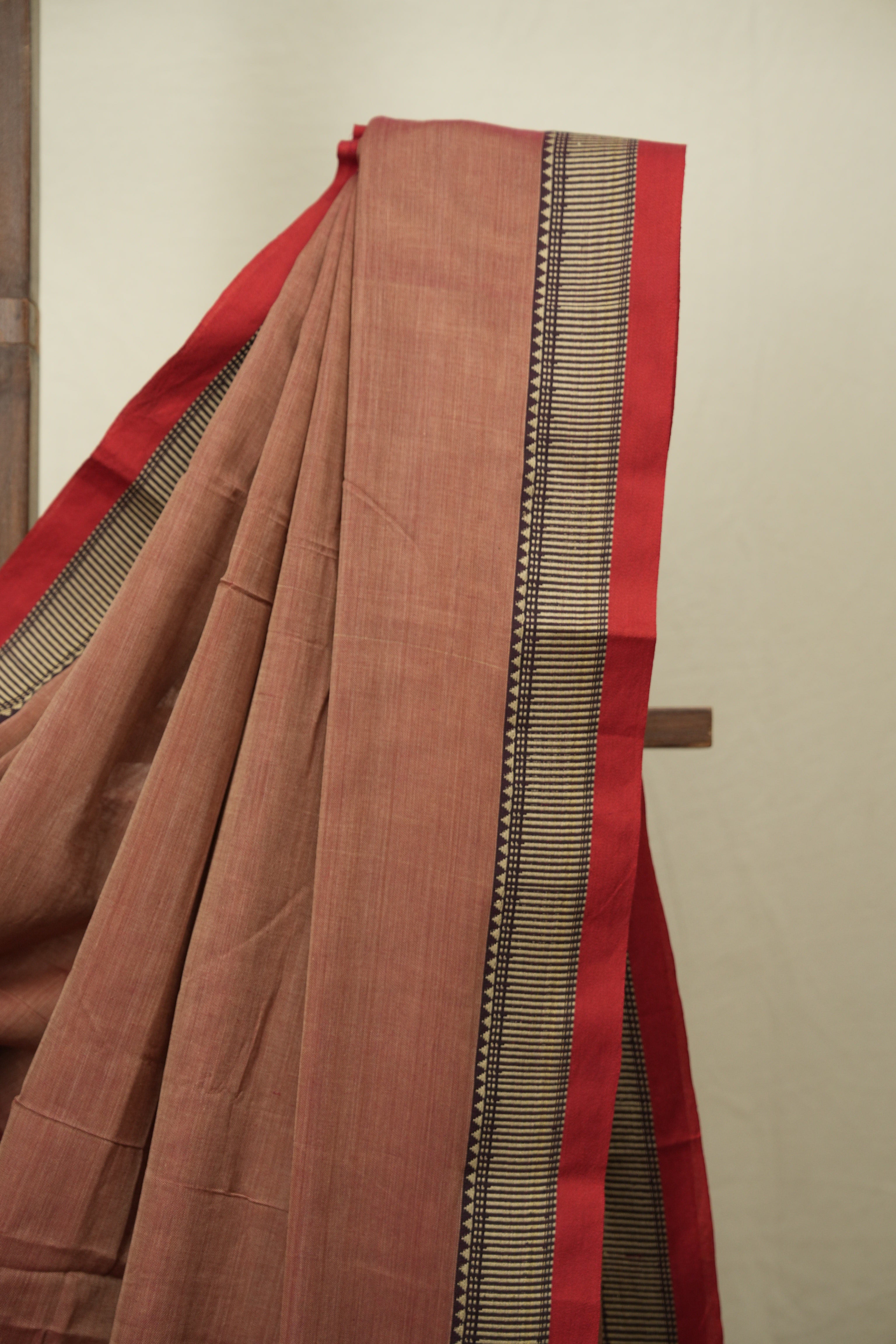 Brick Narayan Peth Cotton Saree - SRBNPCS97