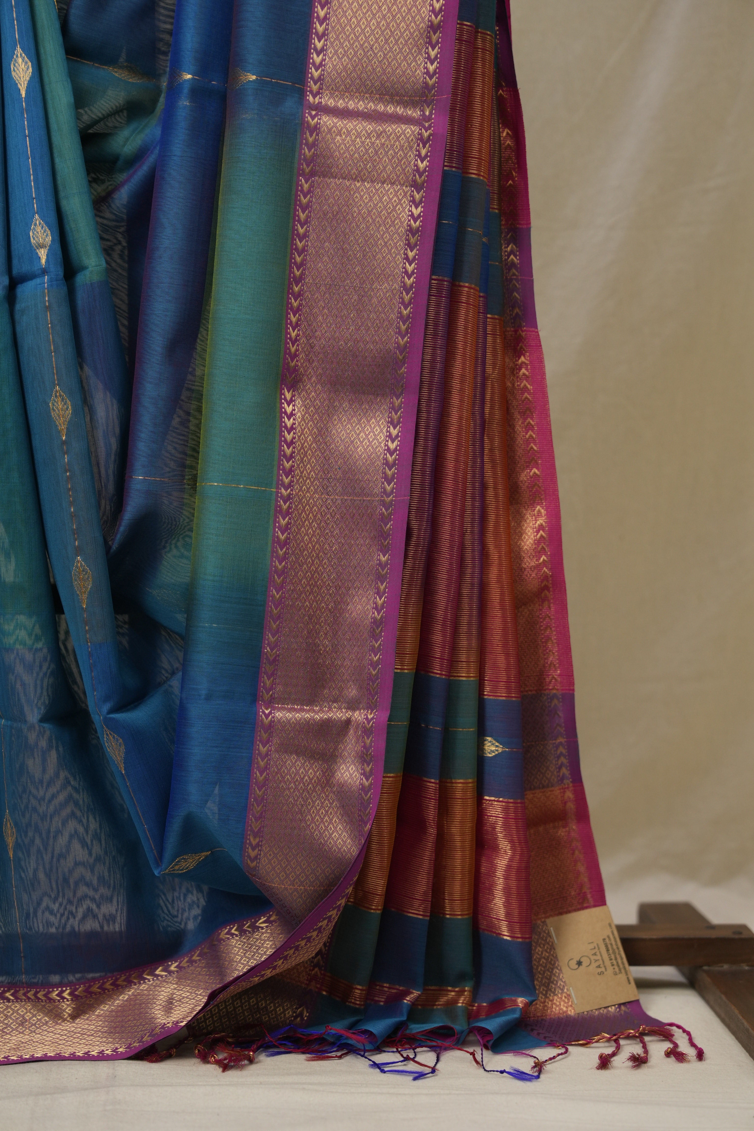 Blue Maheshwari Saree - SRBMS1117
