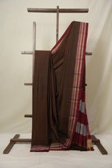 Rust Brown Cotton Ilkal Saree - SRRBCIS873