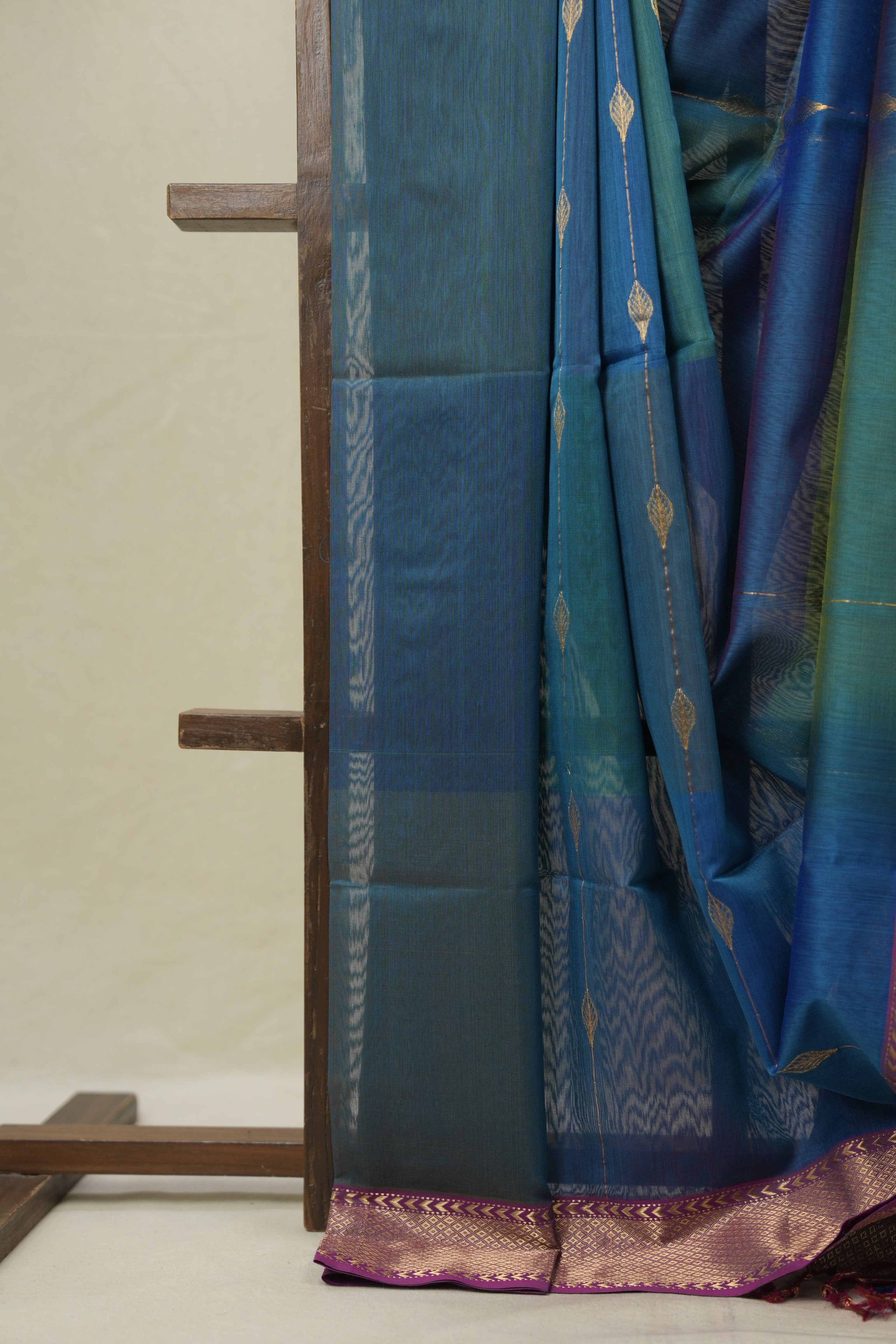 Blue Maheshwari Saree - SRBMS1117