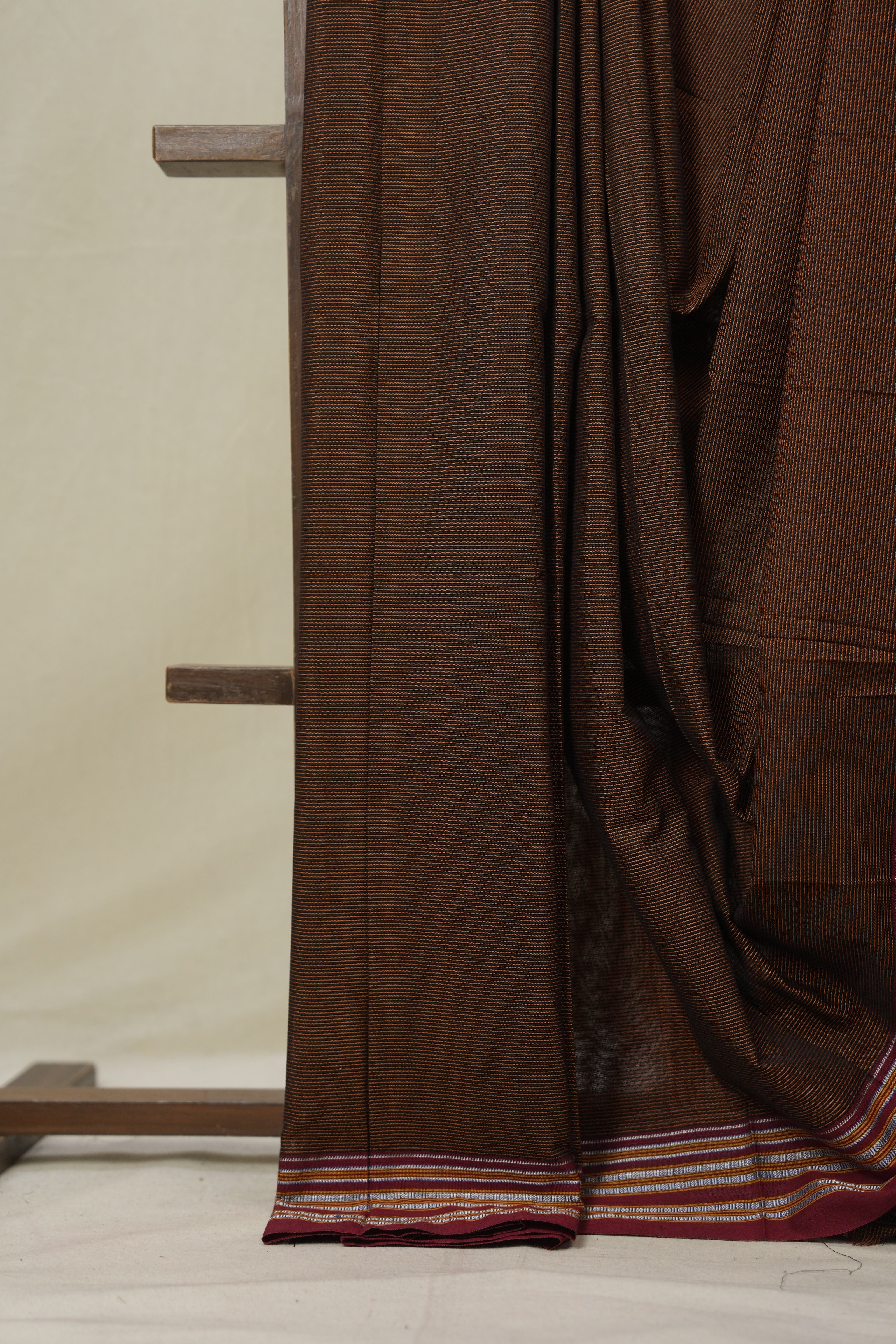 Rust Brown Cotton Ilkal Saree - SRRBCIS873