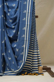 Blue HBP Cotton Saree - SRBCS3062