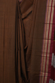 Rust Brown Cotton Ilkal Saree - SRRBCIS873