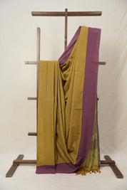 Musturd Yellow Plain Cotton Ilkal Saree - SRMYPCIS801