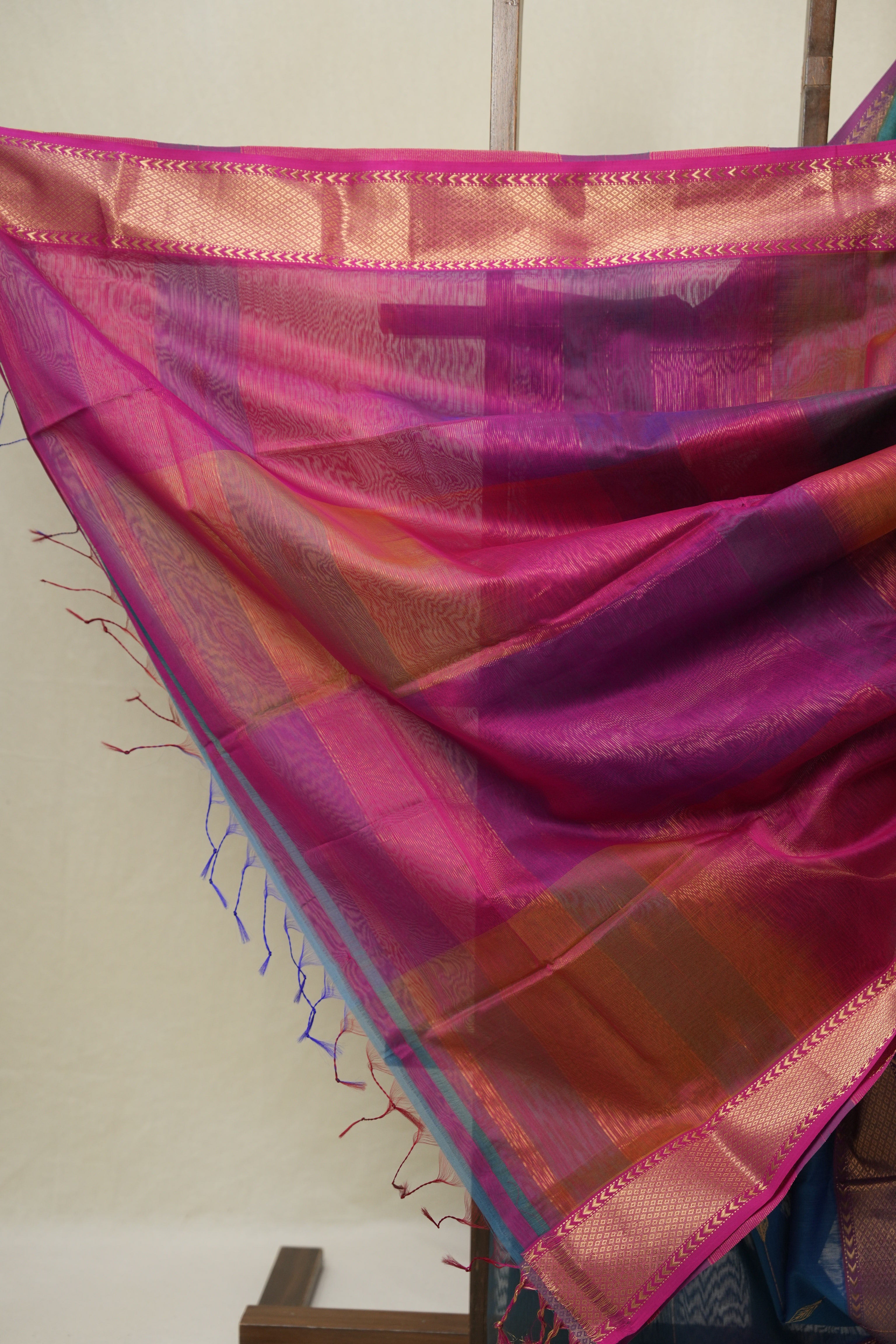 Blue Maheshwari Saree - SRBMS1117