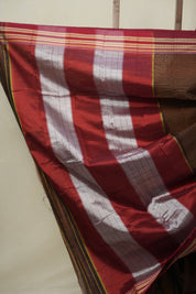 Rust Brown Cotton Ilkal Saree - SRRBCIS873