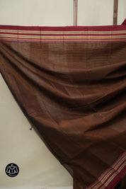 Rust Brown Cotton Ilkal Saree - SRRBCIS873