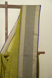 Olive Green Narayan Peth Cotton Saree - SROGNPCS98
