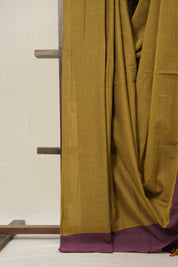 Musturd Yellow Plain Cotton Ilkal Saree - SRMYPCIS801