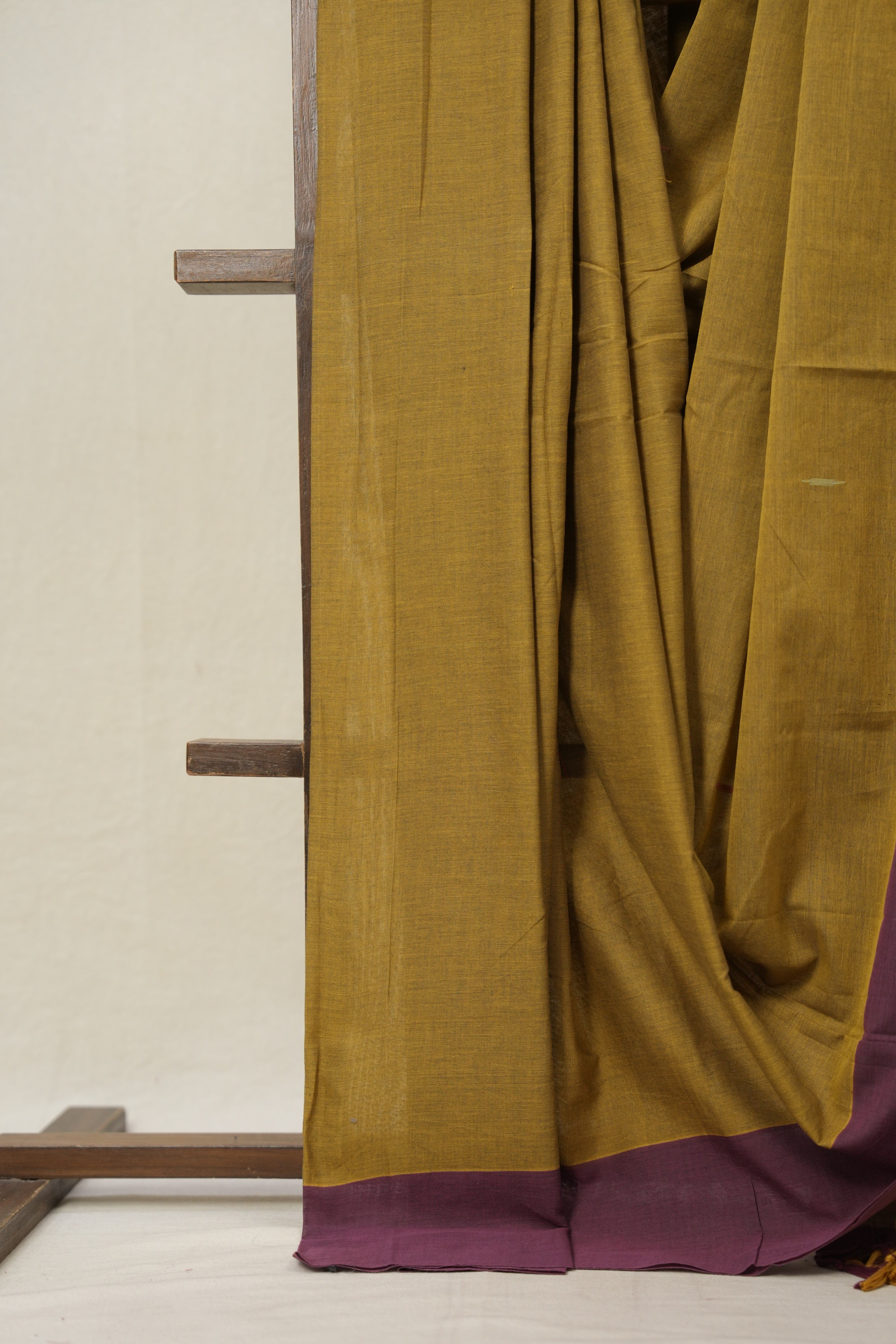 Musturd Yellow Plain Cotton Ilkal Saree - SRMYPCIS801