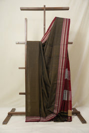 Multicolor Black Cotton Ilkal Saree - SRMBCIS874