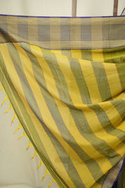 Olive Green Narayan Peth Cotton Saree - SROGNPCS98