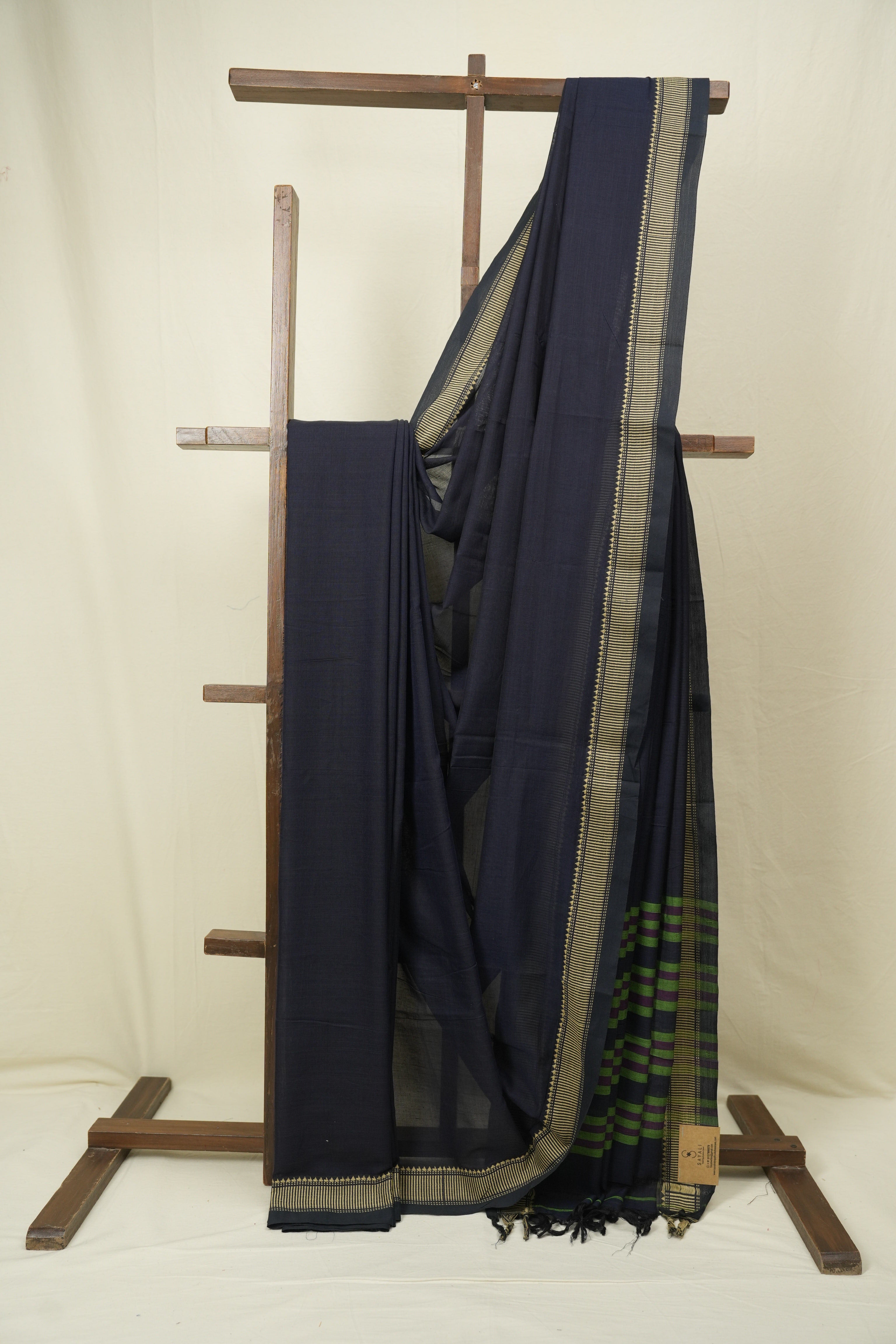 Deep Blue Narayan Peth Cotton Saree - SRDBNPCS100
