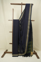 Deep Blue Narayan Peth Cotton Saree - SRDBNPCS100