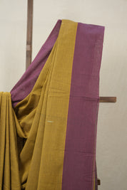 Musturd Yellow Plain Cotton Ilkal Saree - SRMYPCIS801