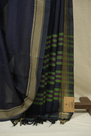 Deep Blue Narayan Peth Cotton Saree - SRDBNPCS100