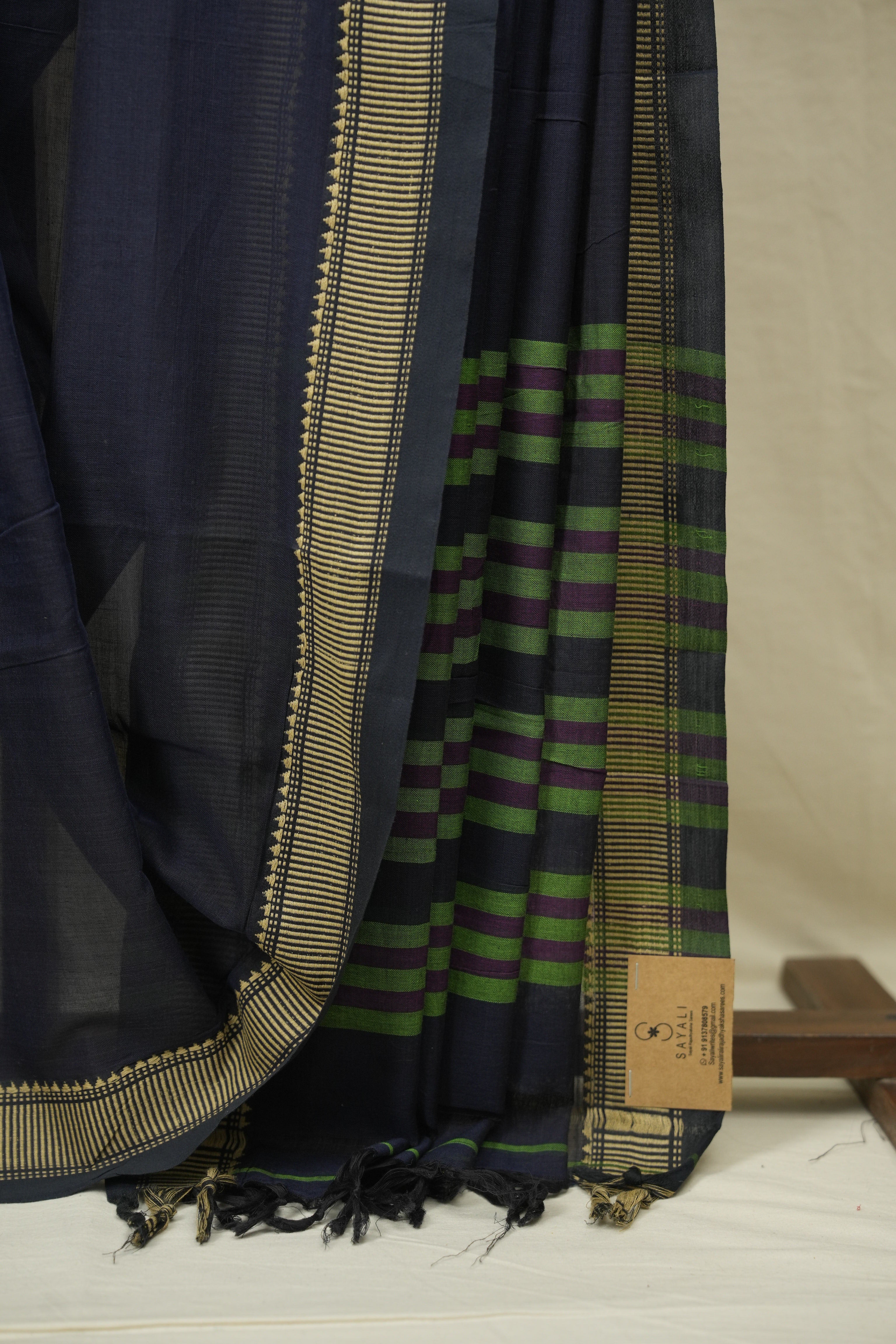 Deep Blue Narayan Peth Cotton Saree - SRDBNPCS100