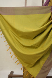Musturd Yellow Plain Cotton Ilkal Saree - SRMYPCIS801