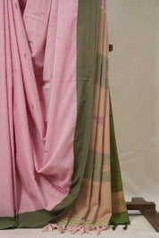Pink Plain Cotton Ilkal Saree - SRPPCIS800