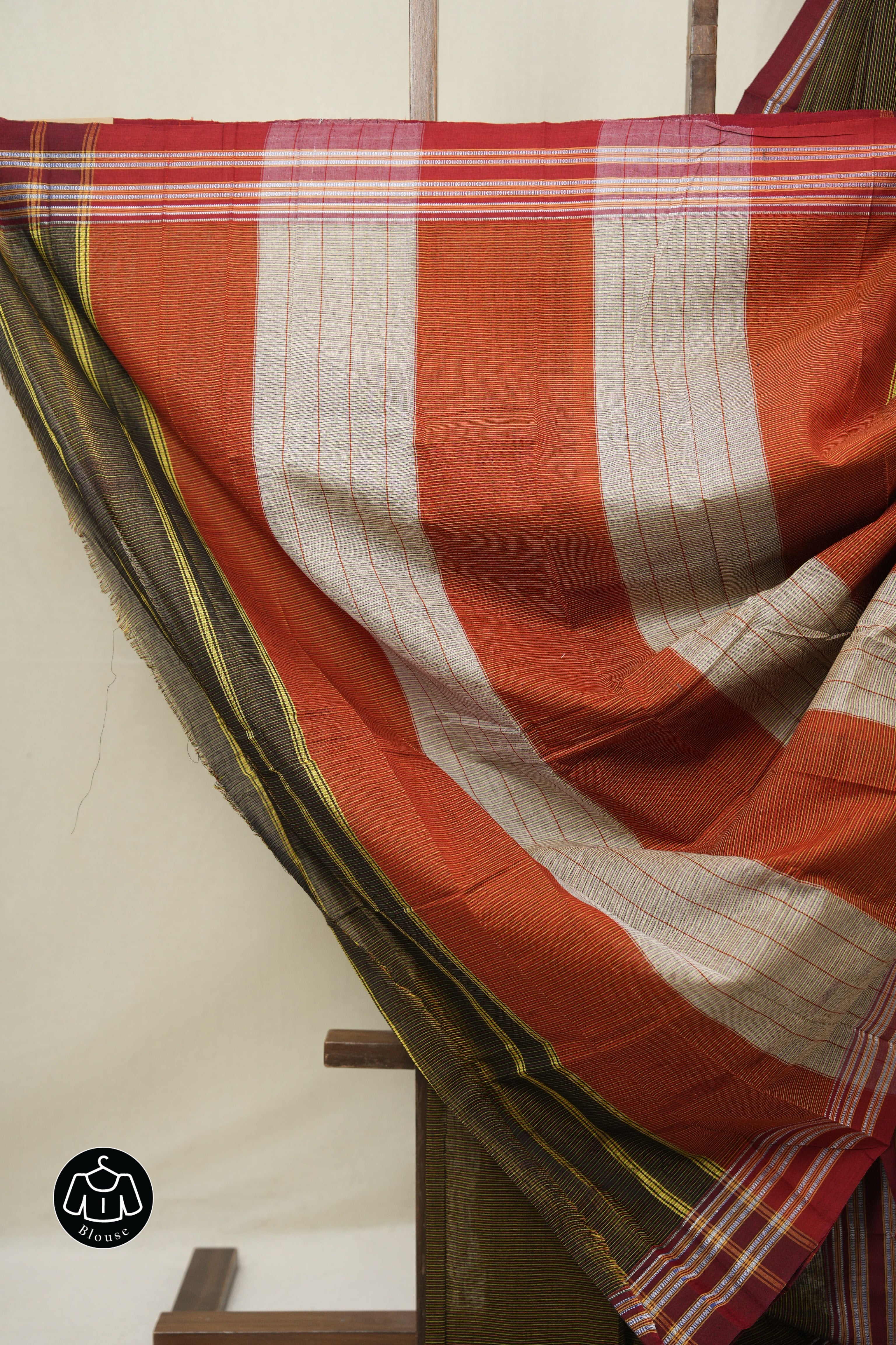 Multicolor Black Cotton Ilkal Saree - SRMBCIS874