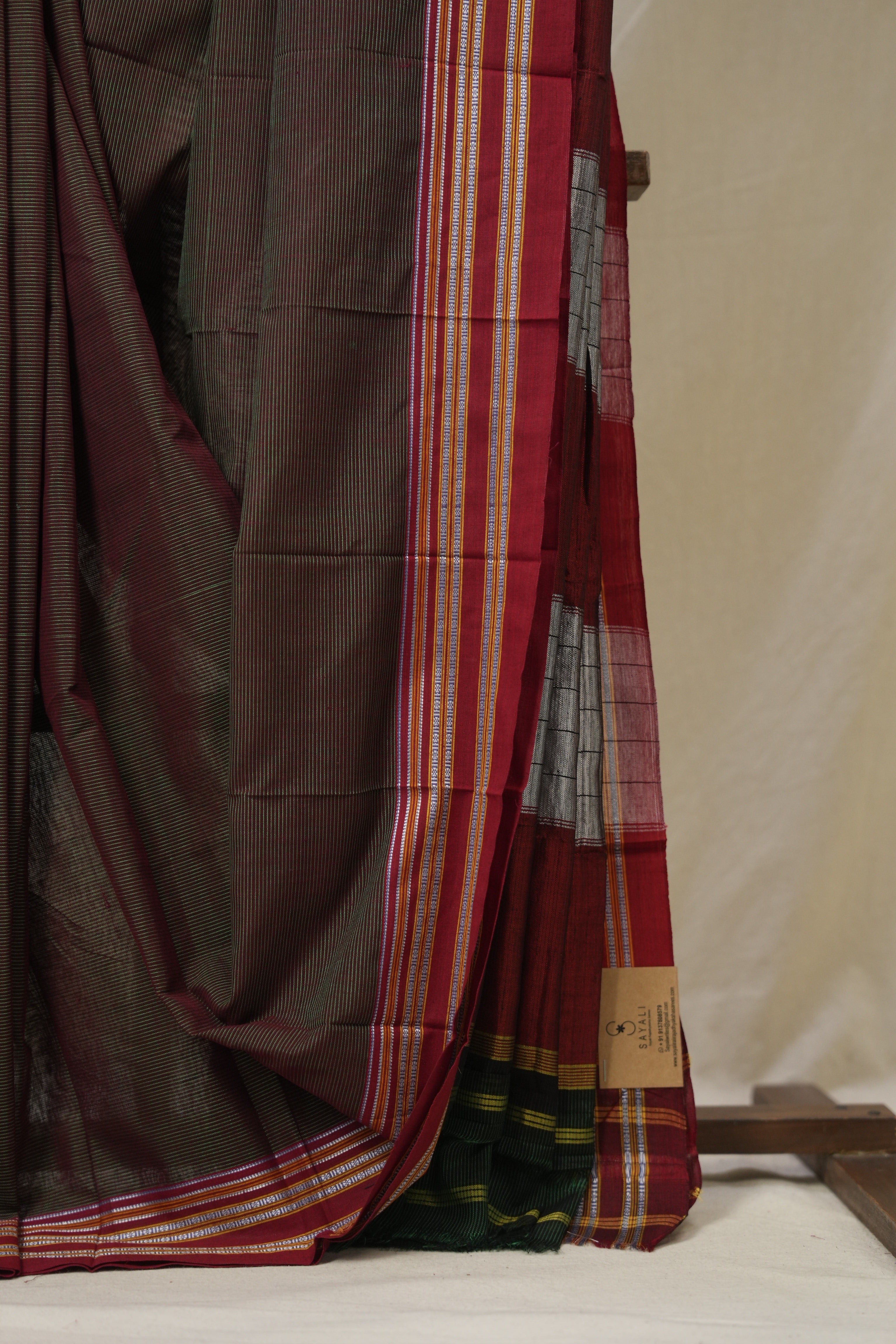 Two Tone Green Cotton Ilkal Saree - SRTTGCIS872