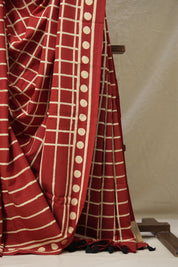 Maroon HBP Cotton Saree - SRMCS3060