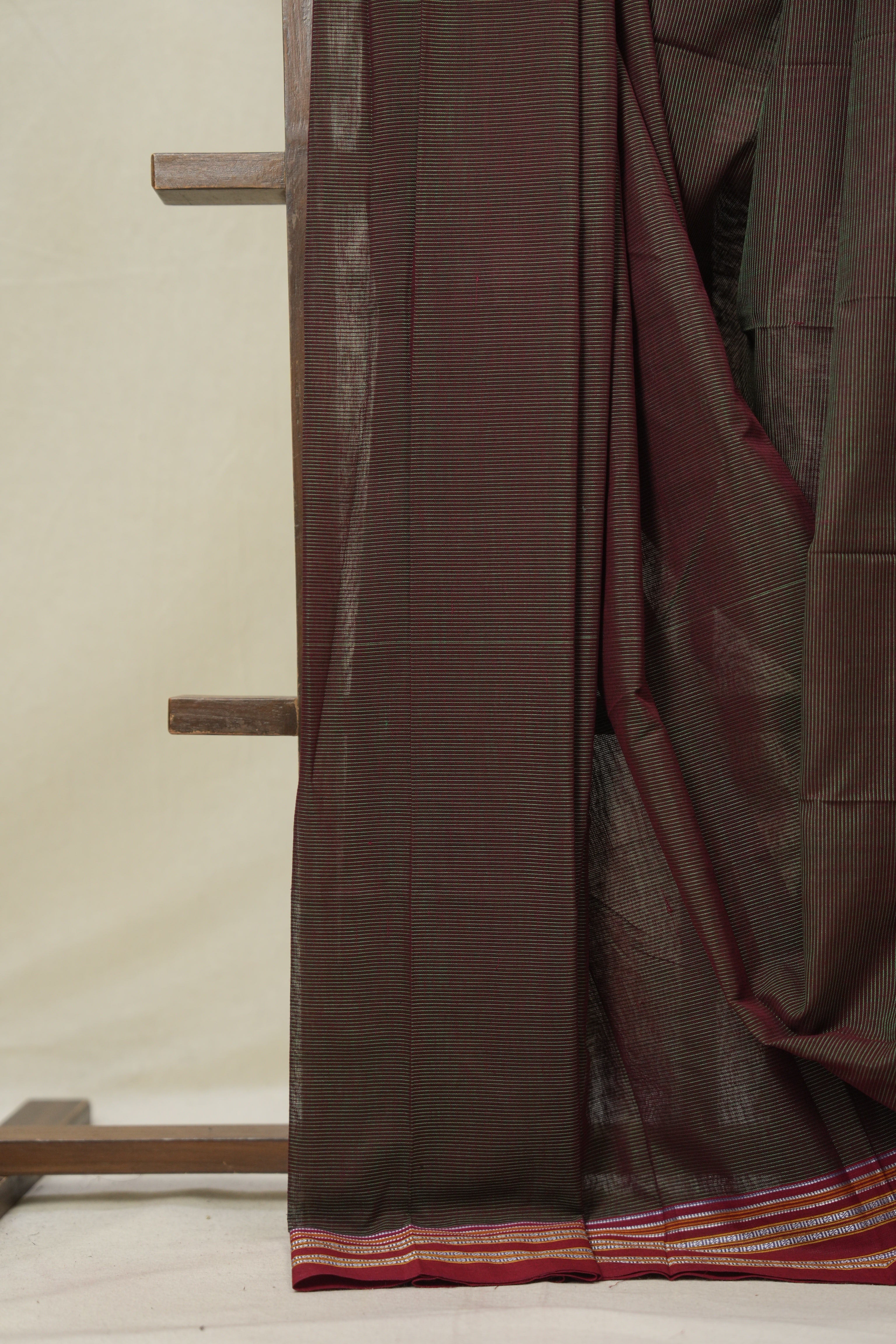 Two Tone Green Cotton Ilkal Saree - SRTTGCIS872