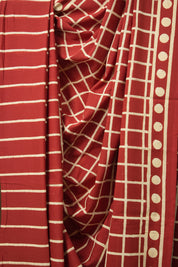 Maroon HBP Cotton Saree - SRMCS3060