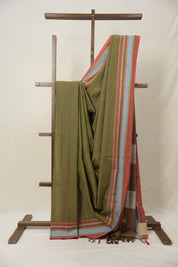 Two Tone Green Plain Cotton Ilkal Saree - SRTTGPCIS789