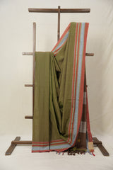 Two Tone Green Plain Cotton Ilkal Saree - SRTTGPCIS789