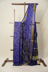 Deep Ink Blue Rajkot Patola Silk Saree - SRDIBRPSS502