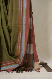 Two Tone Green Plain Cotton Ilkal Saree - SRTTGPCIS789